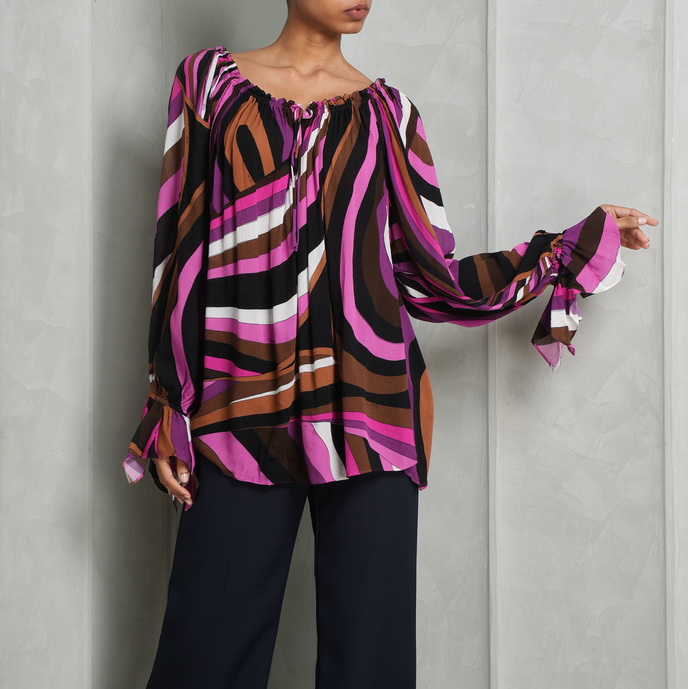 Pucci Multicolor Off-Shoulder Top