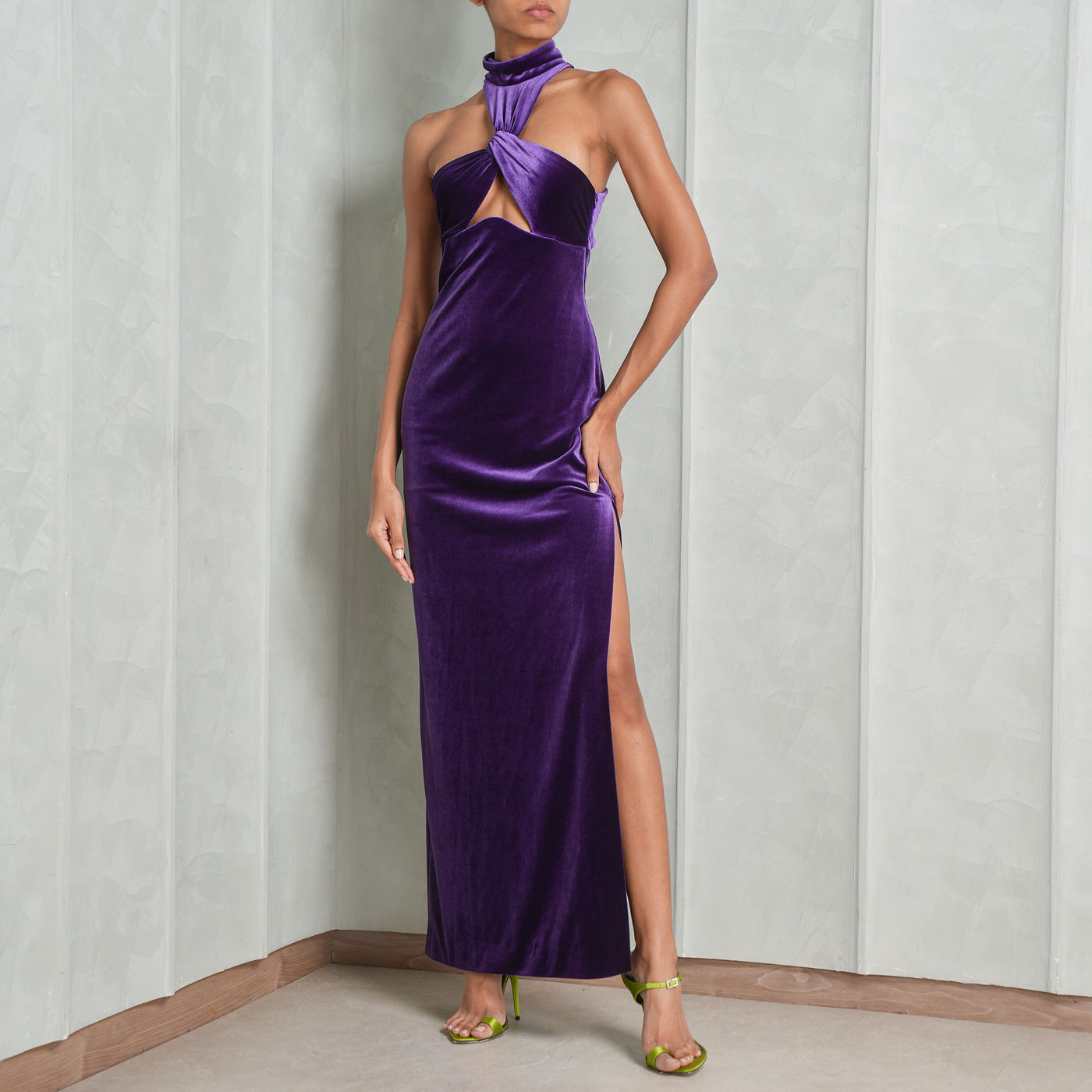 GALVAN LONDON Cleveland velvet dress purple 