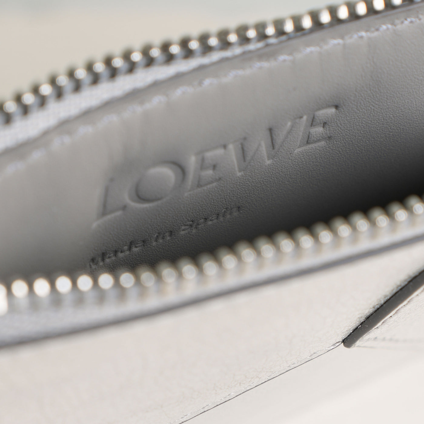 LOEWE silver puzzle coin leather cardholder with zipper