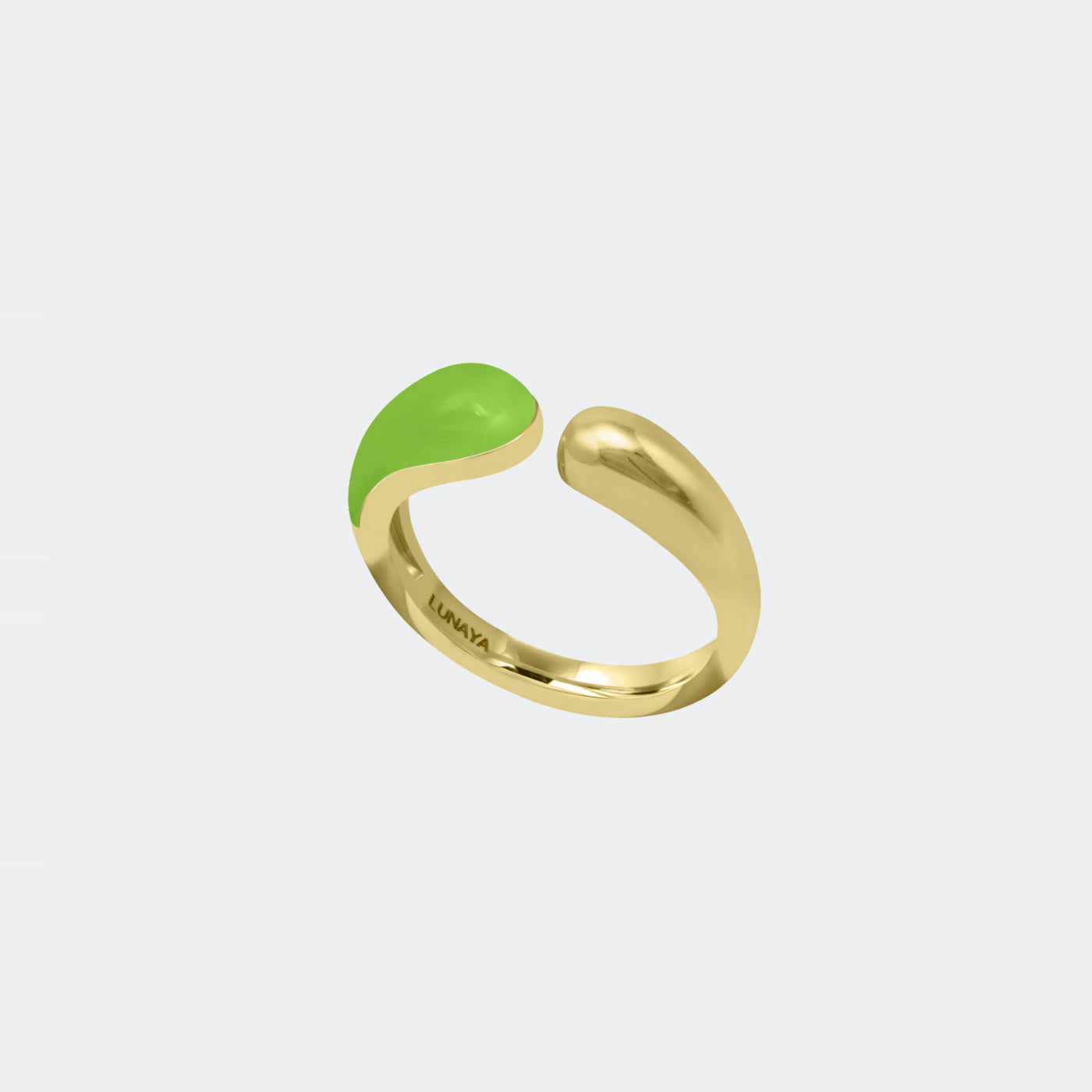 LUNAYA Green Pebble Pop Ring