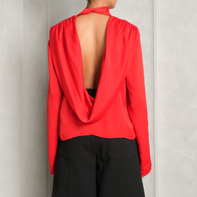 Satin Drapy Back Top