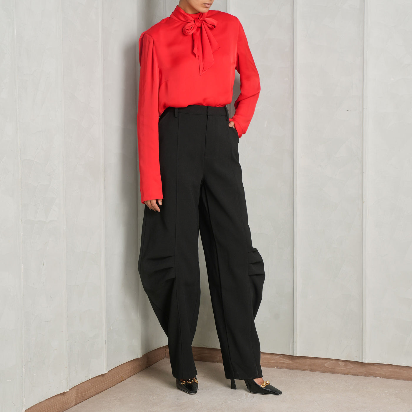 Satin Drapy Back Top