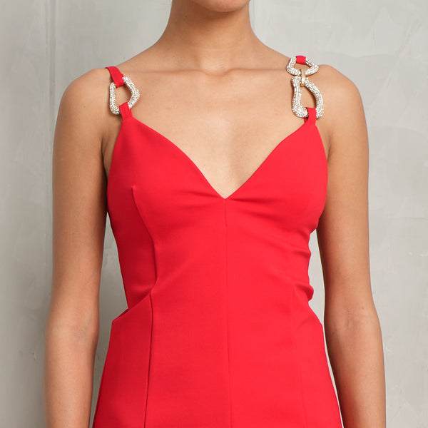 Area Crystal Link Mini Dress Sleeveless