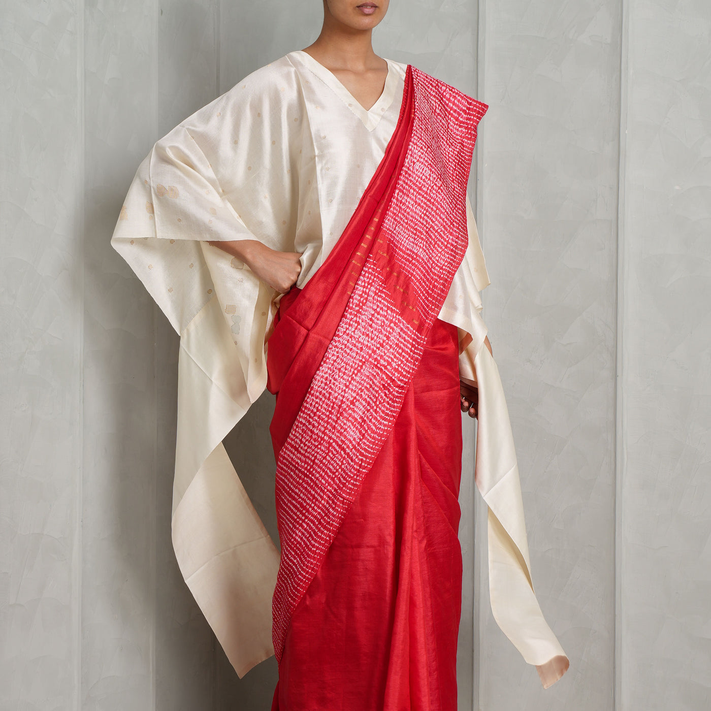 Studio Medium Red Shibori Sari