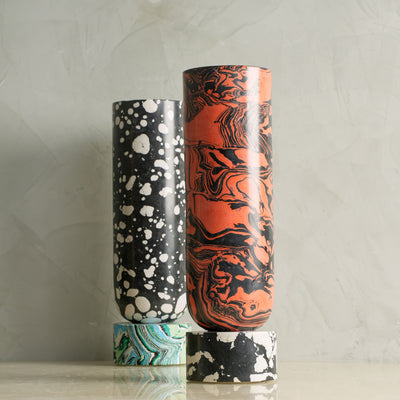 Resin U Shape Orange Flame Vase