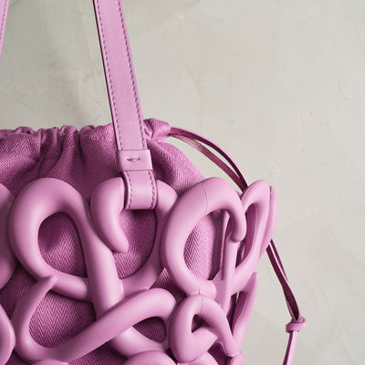 LOEWE Anagram Inflated Basket Bag Purple  leather