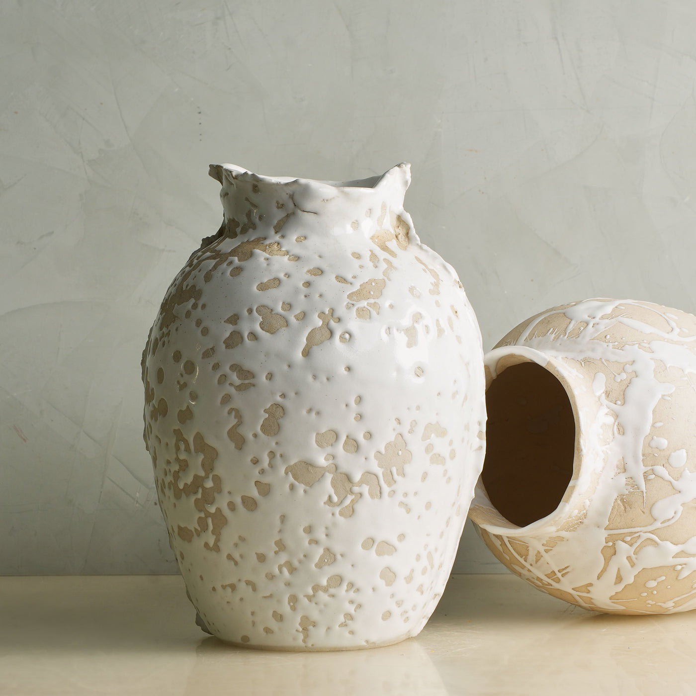 Roman White Crawl Vase