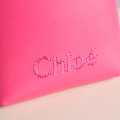 CHLOÉ pink sense logo micro tote bag