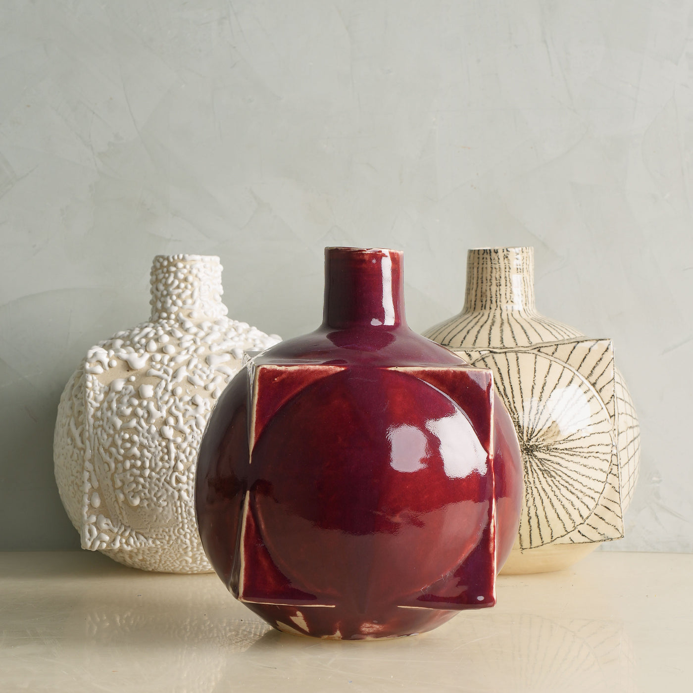 Ruby Red Dual Shape Vase