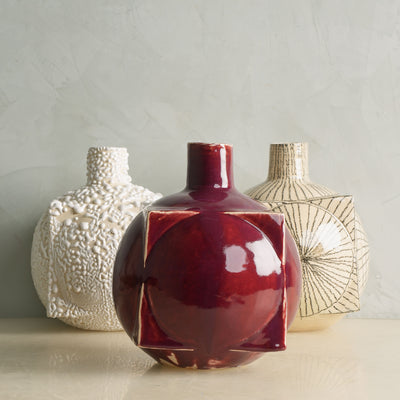 Ruby Red Dual Shape Vase