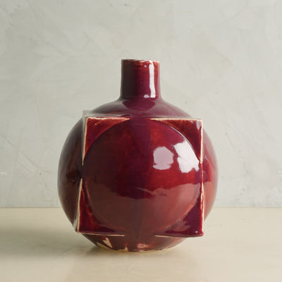 Ruby Red Dual Shape Vase