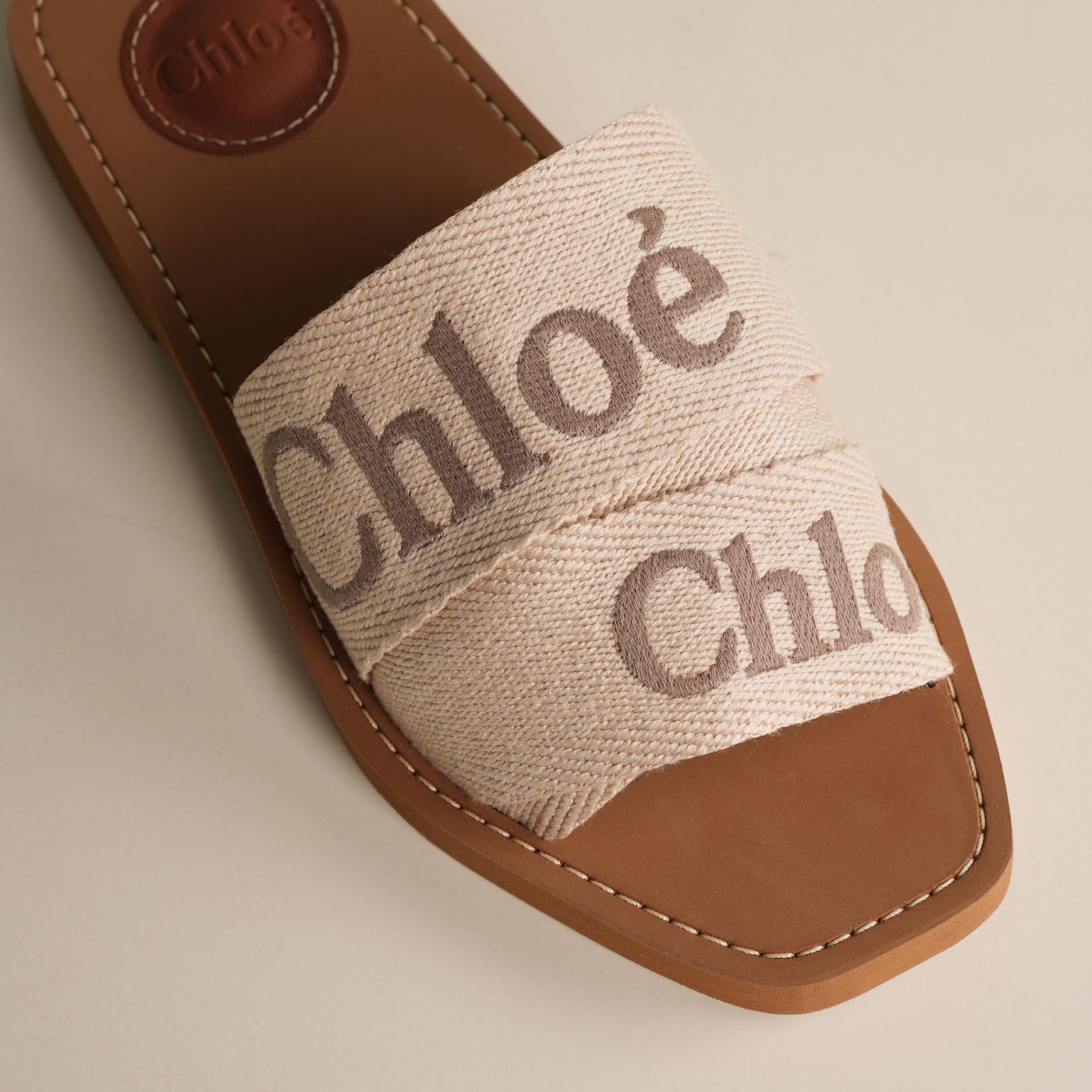 Chloé Beige Woody Mule