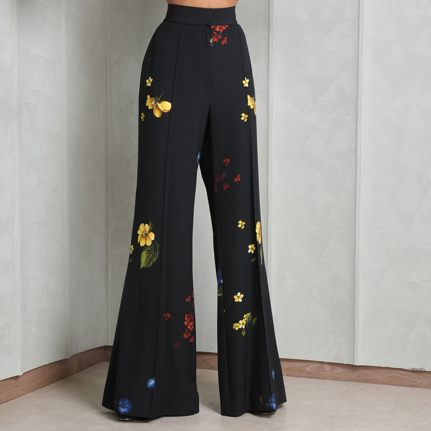 ELIE SAAB floral printed crepe pants