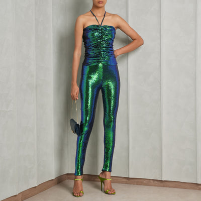 ALEXANDRE VAUTHIER green blue sequined high waisted leggings