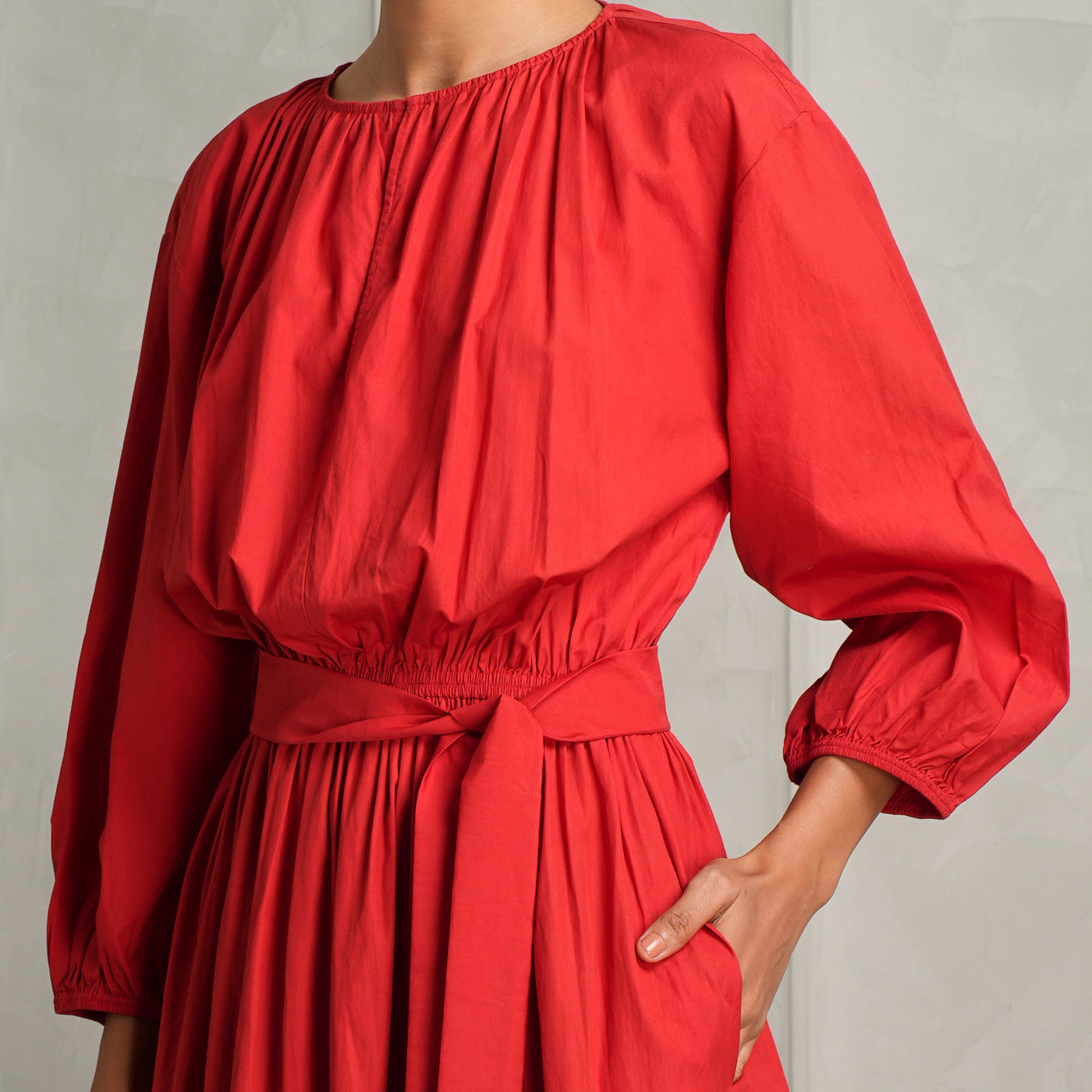 Aish Life red belted dress