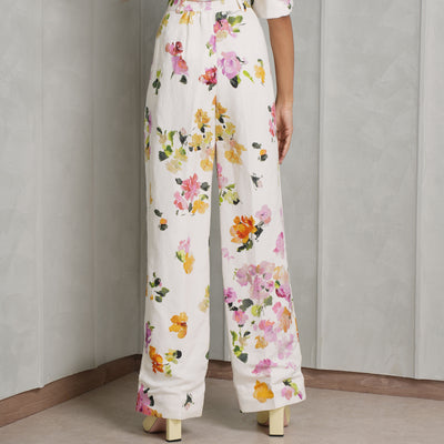 AJE printed cotton floral relaxed pants