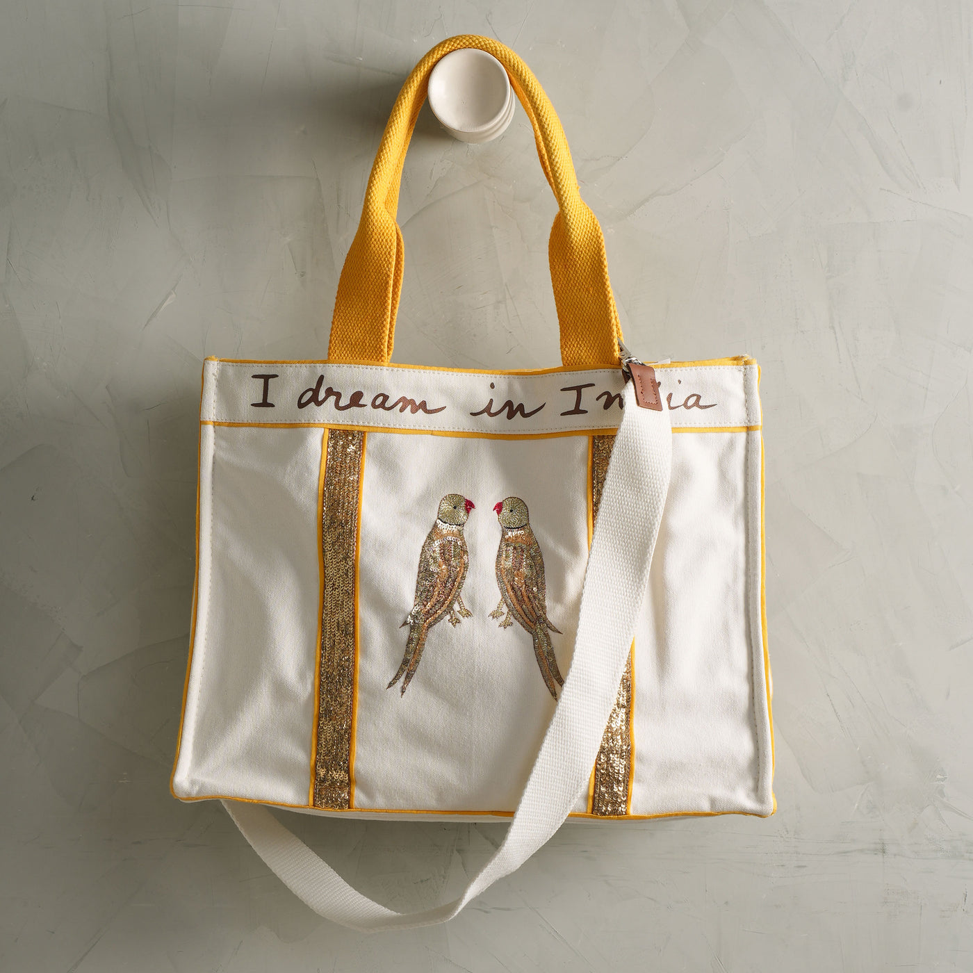 Artchives Parrot Paradise White Tote Bag