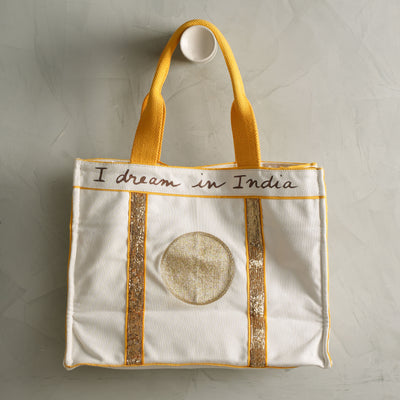 Artchives Parrot Paradise White Cotton Tote Bag