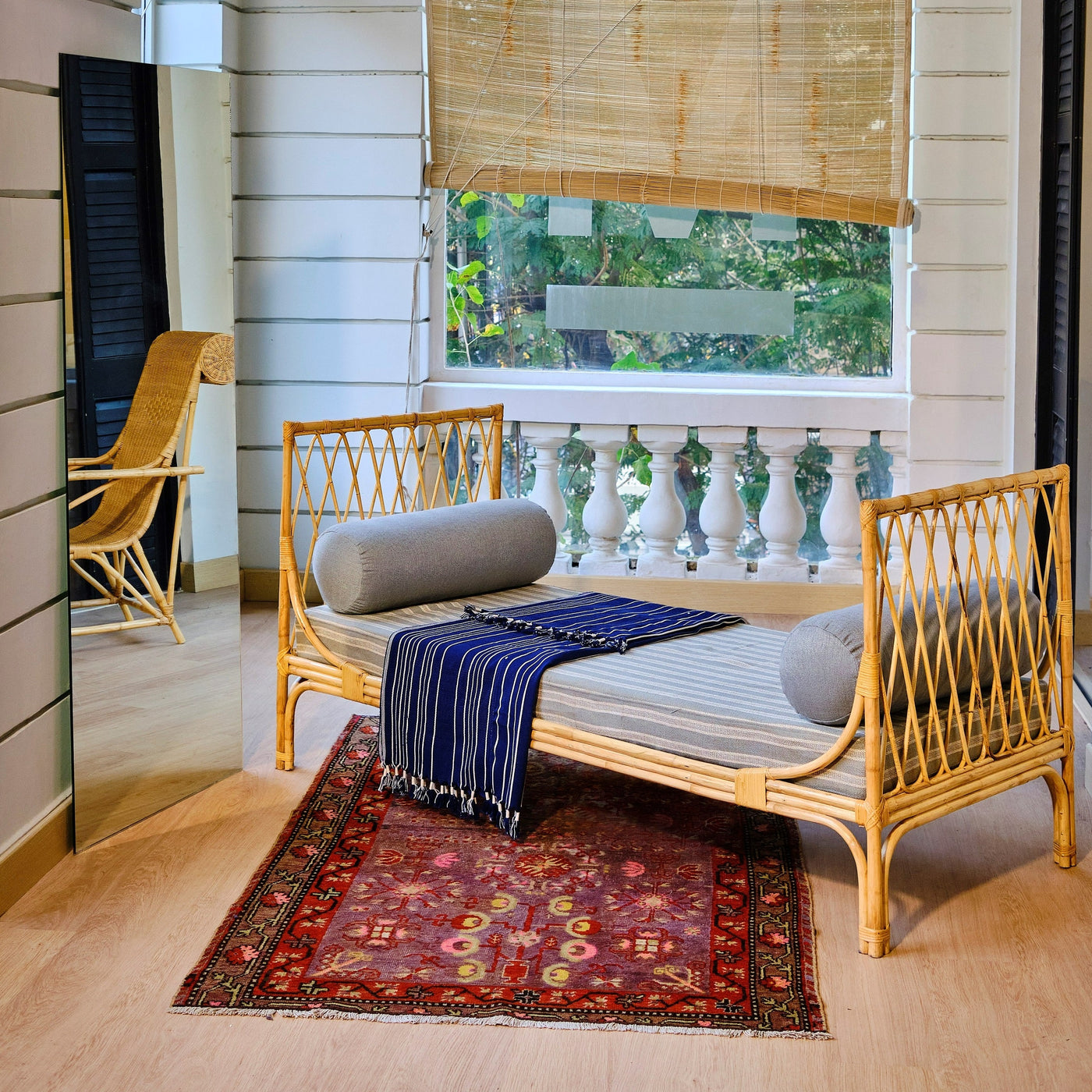 Natural Rattan Daybed With Cushion