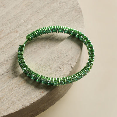 SIMSUM FINE JEWELLERY singleline emerald hoops