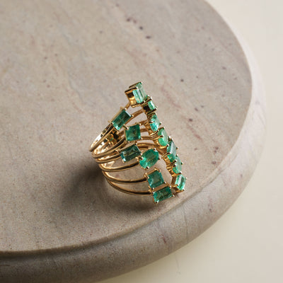 Shapes Emerald Ring