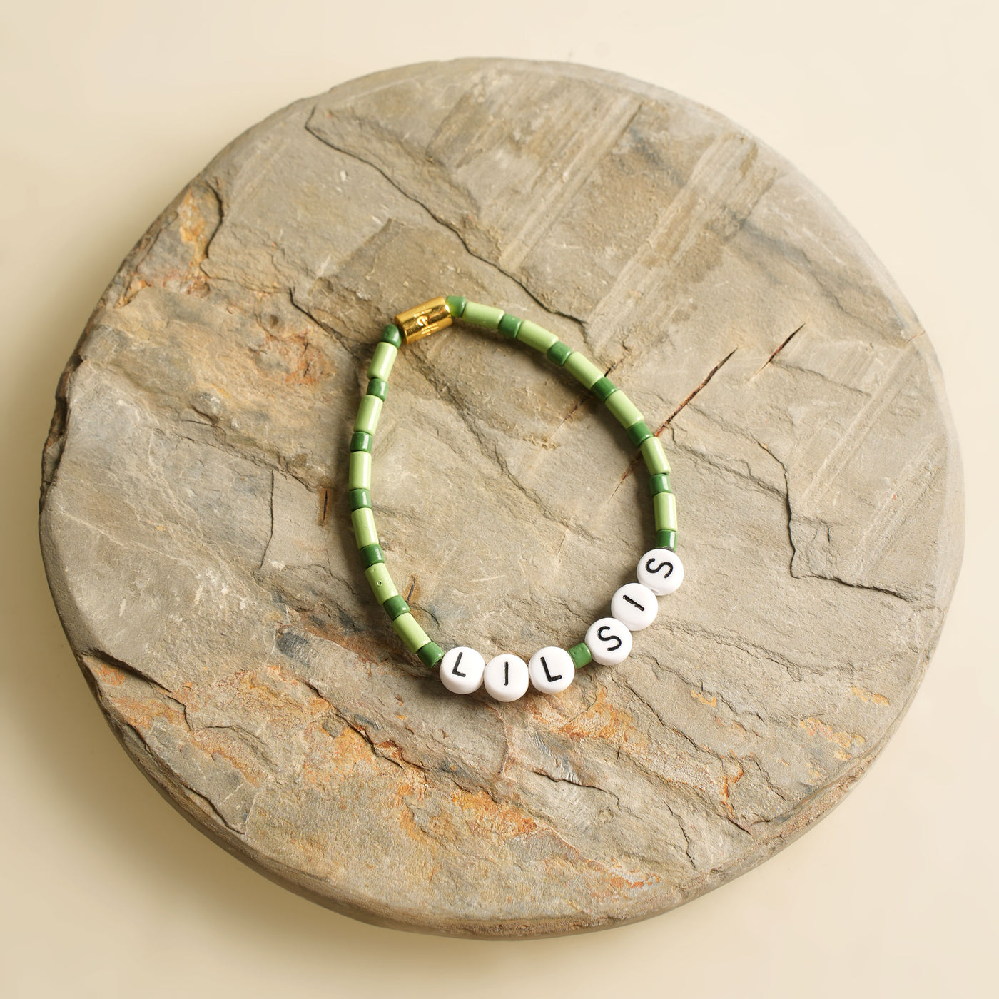 Love Letter Lil Sis Green Bracelet