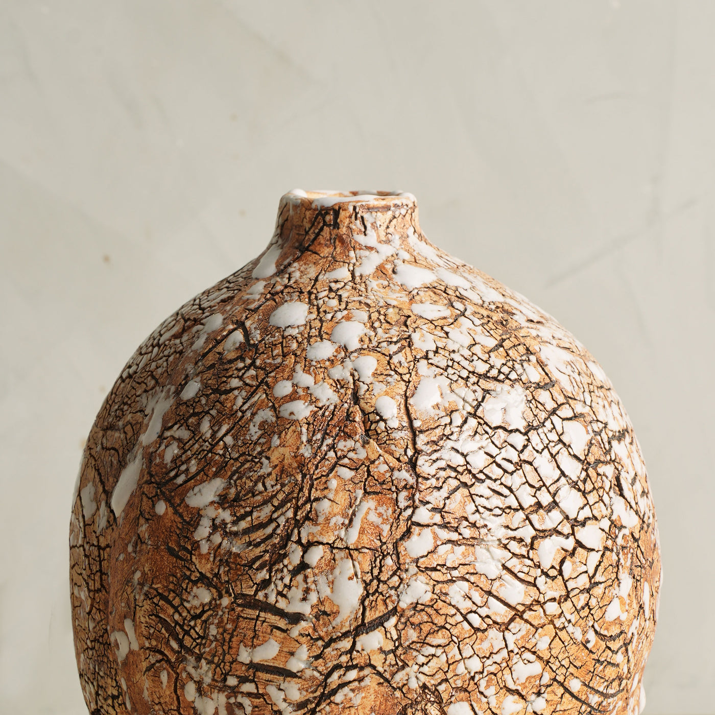 Small Earthy Brown Glaze Moon Jar