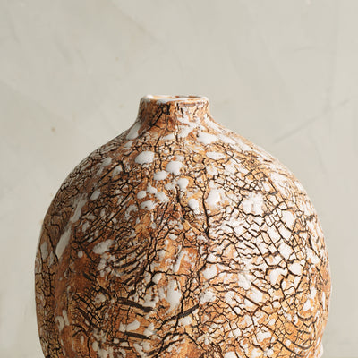 Small Earthy Brown Glaze Moon Jar