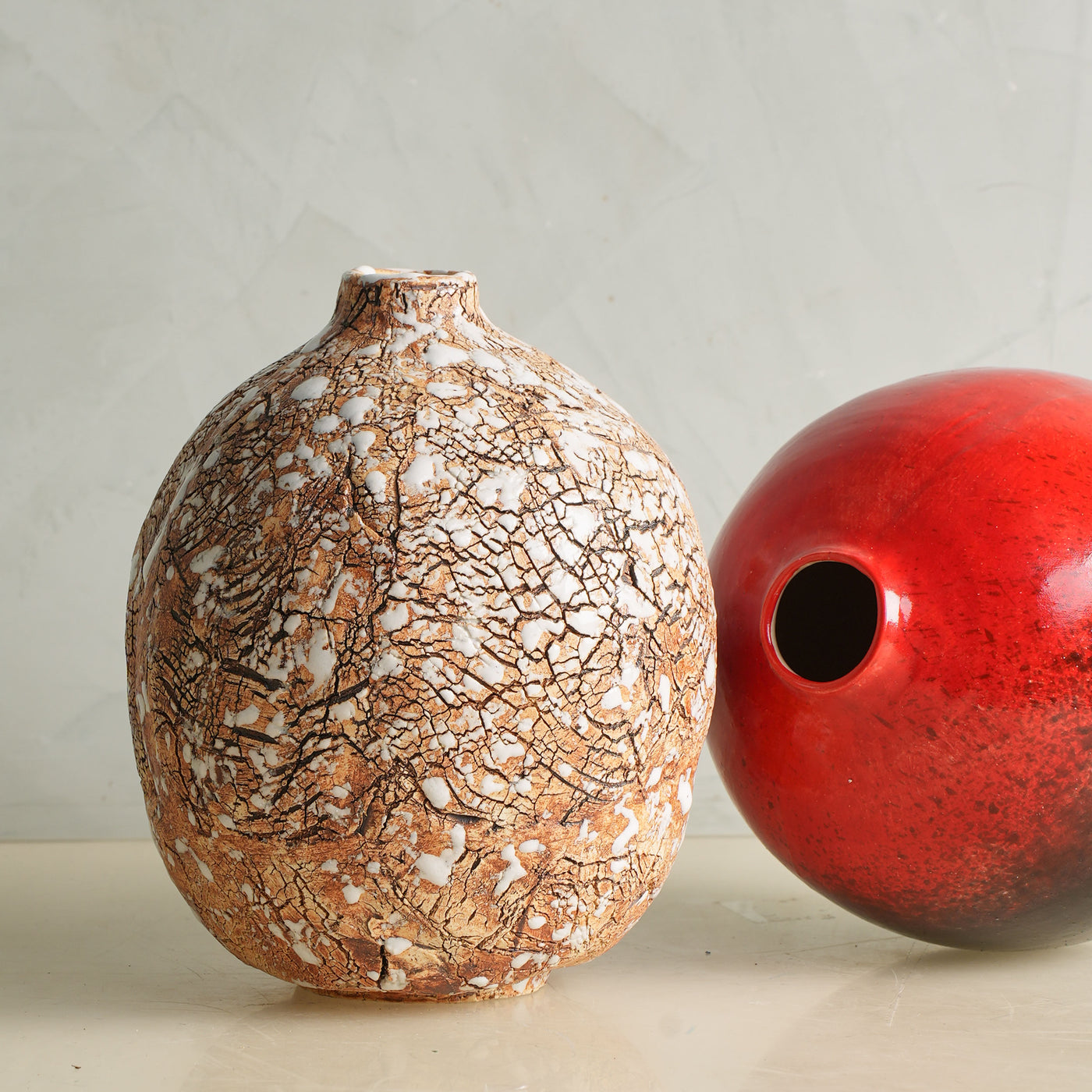 Small Earthy Brown Glaze Moon Jar