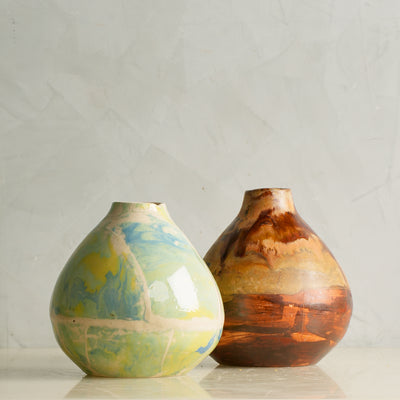 Small Moon Jar Blue And Organic Glaze