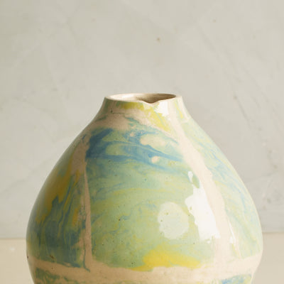 Small Moon Jar Blue And Organic Glaze