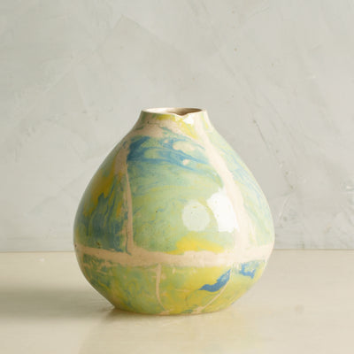 Small Moon Jar Blue And Organic Glaze