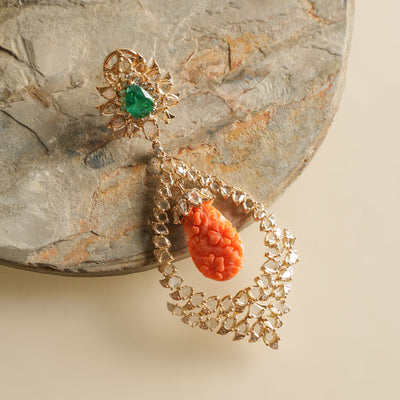 Tallin Jewels Orange Celestial Emerald Drops