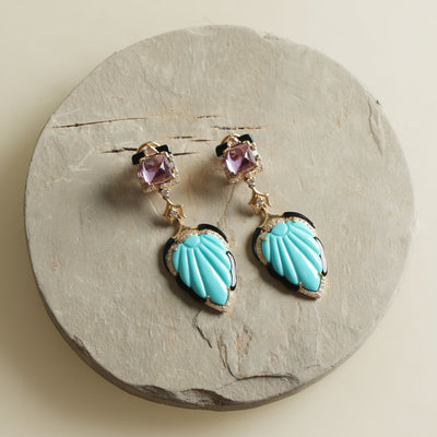 Amethyst Coral Earrings