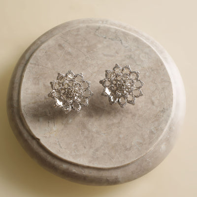 Tallin Jewels Floral Diamond Earrings