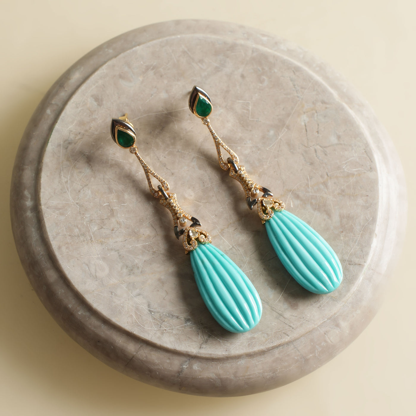 Emerald Turquoise Earrings