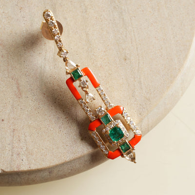 Emerald Coral Earrings