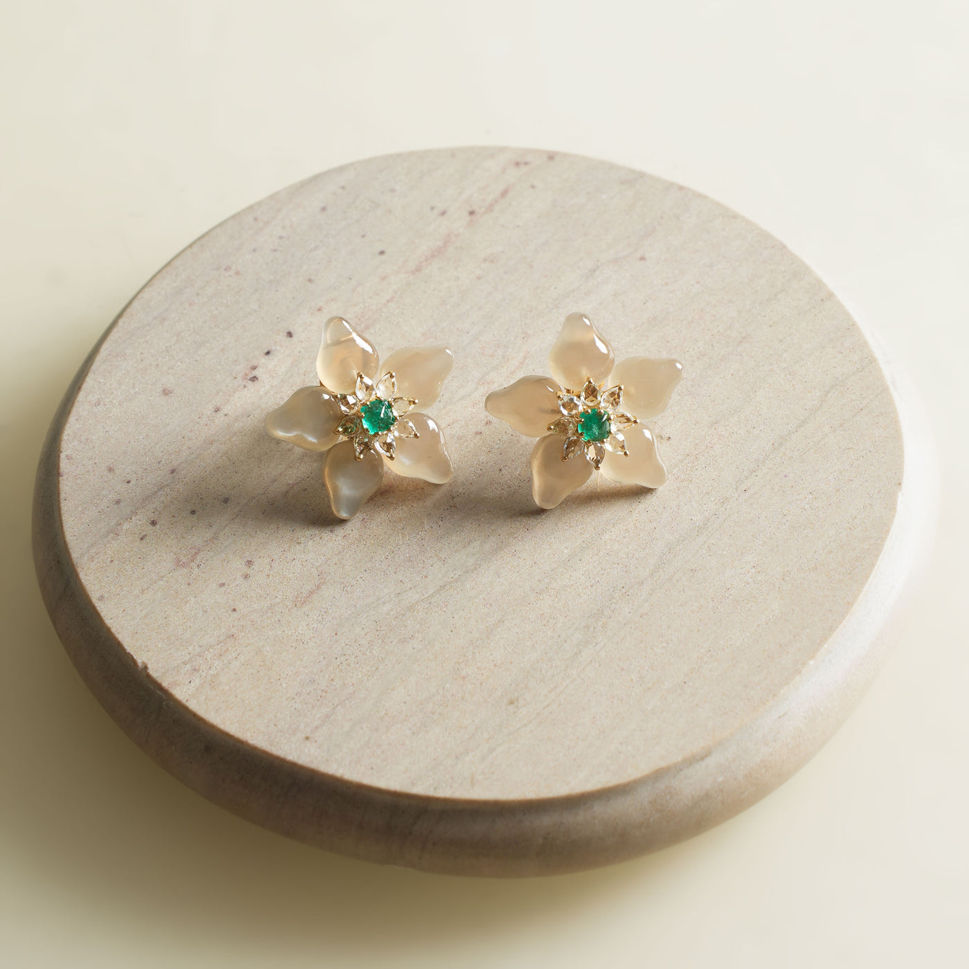 Moonstone Petal Earrings