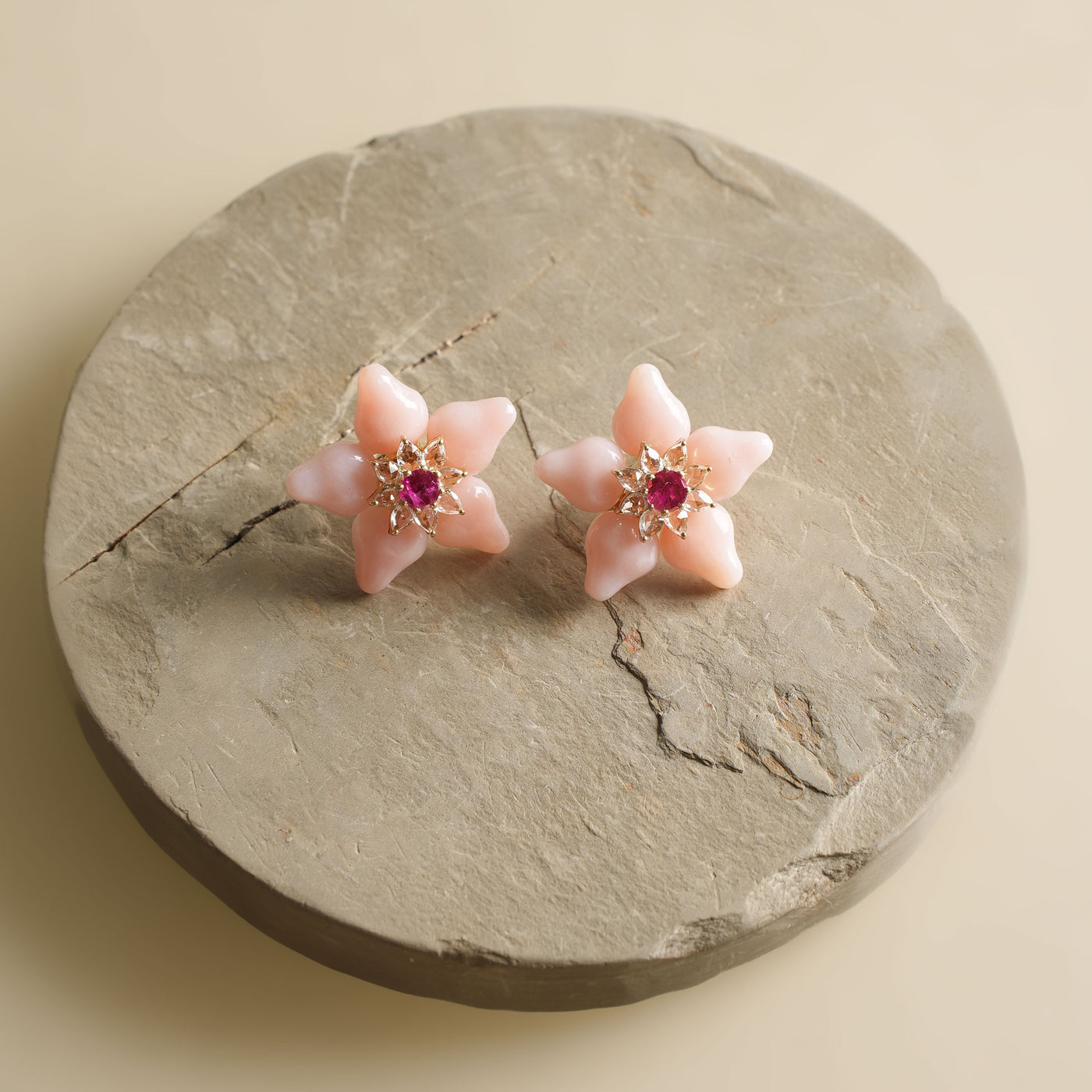 Tallin Jewels Pink Petal Earrings