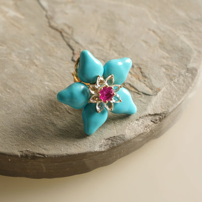 Tallin Jewels Blue Petal Earrings