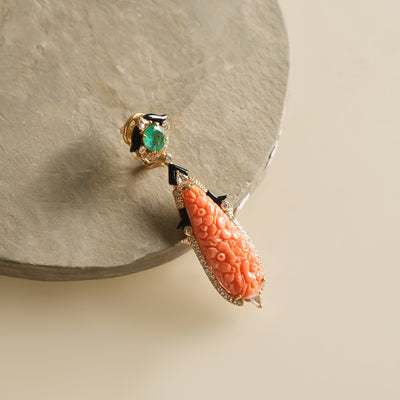 TALLIN JEWELS Emerald Coral Earrings
