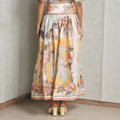 Zimmermann Multicolor Midi Skirt