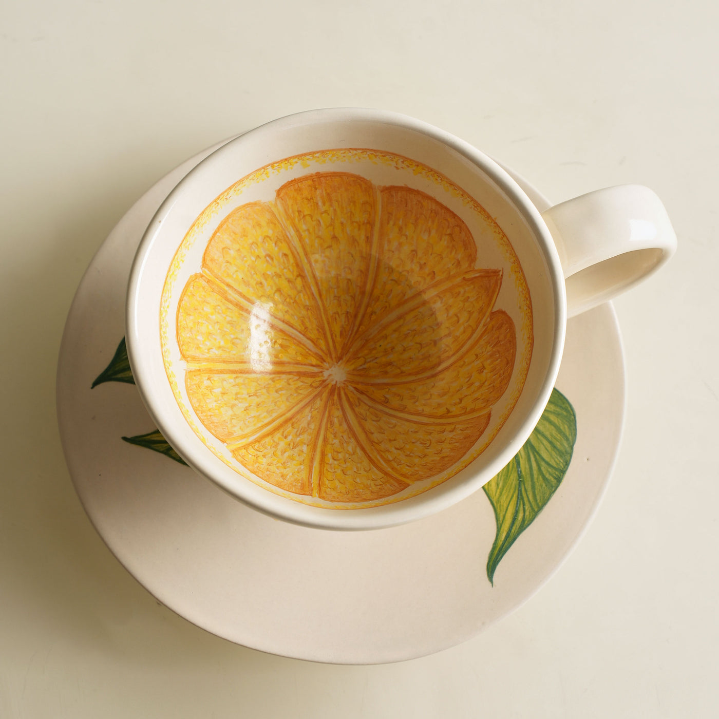 KHANOOM tea cup and saucer lemon refreshing lemon motif