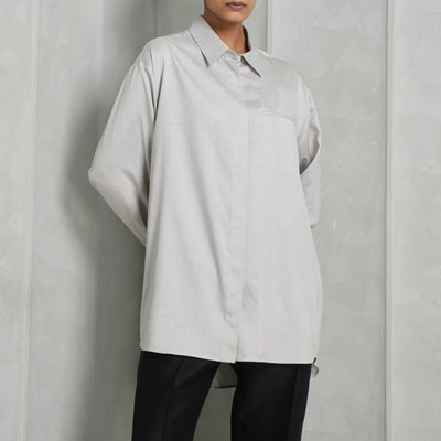THE ROW pure silk grey oversized eleni shirt