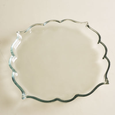 ECRU Arabesque Glass Plate characterised by intertwining plants