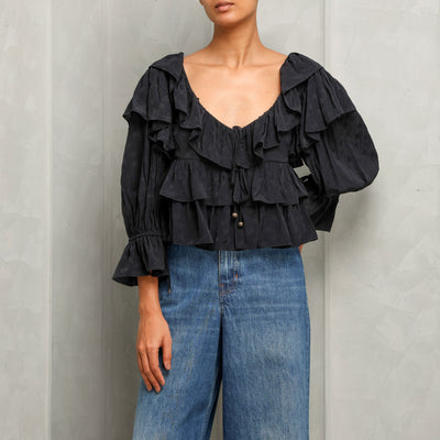 Cropped Ruffle Top