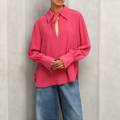 Scarf-tie blouse