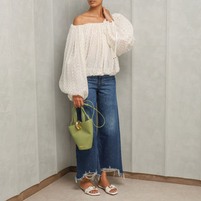 Gathered off-the-shoulder top
