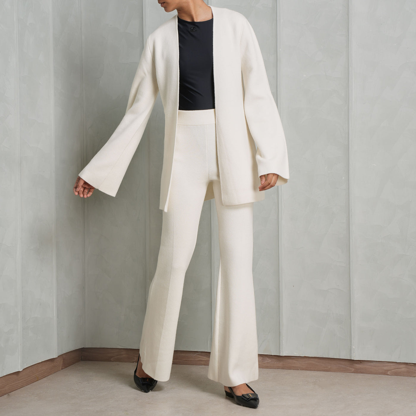 GALVAN LONDON white cashmere Maia relaxed jacket