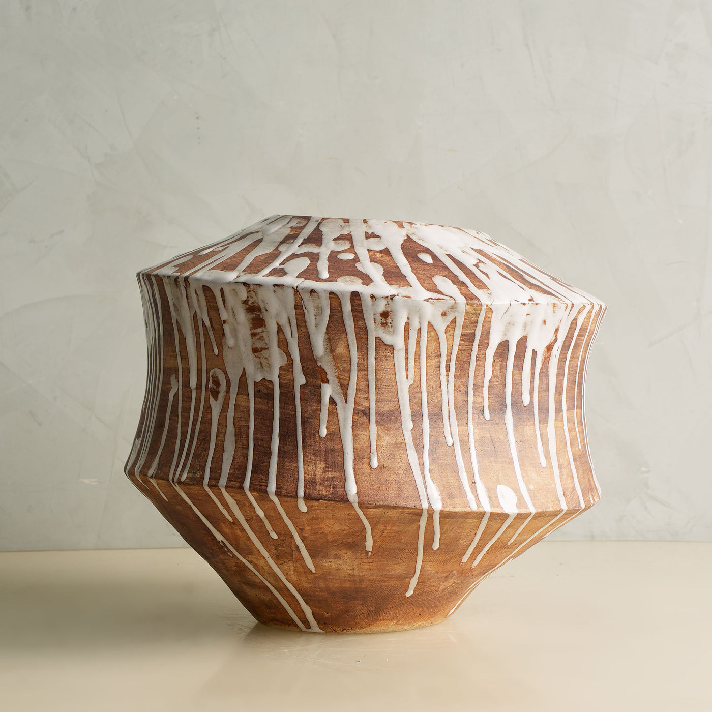 Brown Glaze Drip Vase